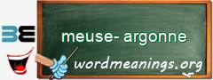 WordMeaning blackboard for meuse-argonne